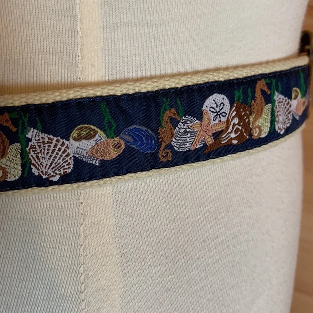 Leather Man Ltd. Belt with shells, seahorse, starfish, etc. Size 30